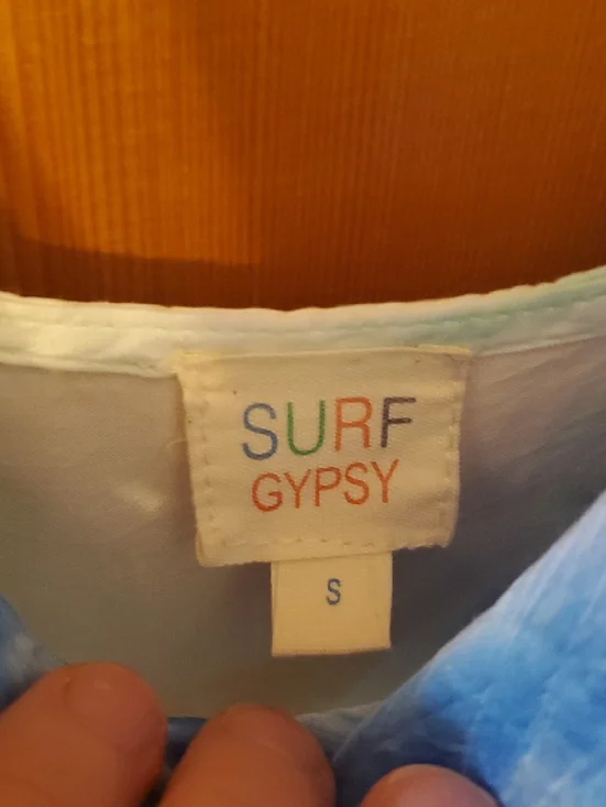 Surf Gypsy Pastel Tie-Dye Cowl Slip Dress in Blue, Pink & Cream - Picture 3 of 10